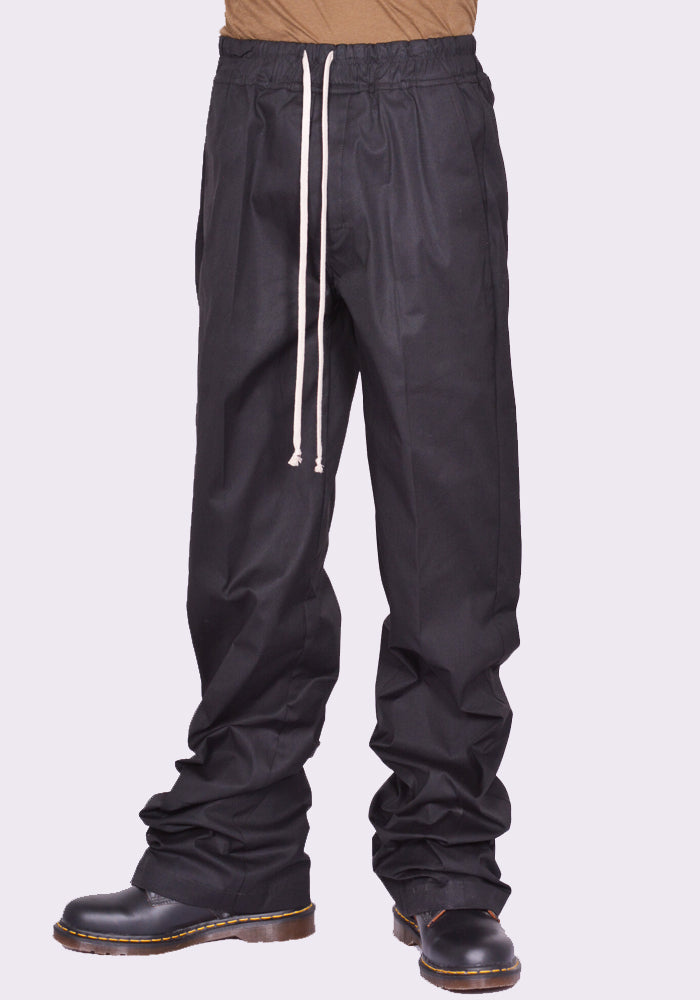 RICK OWENS MEN RU02D6378 TE DIETRICH DRAWSTRING PANTS BLACK (New Season  FW24)