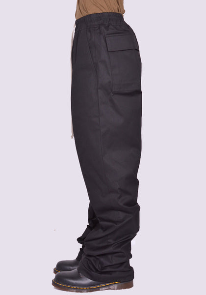 RICK OWENS MEN RU02D6378 TE DIETRICH DRAWSTRING PANTS BLACK FW24 | DOSHABURI Online Shop