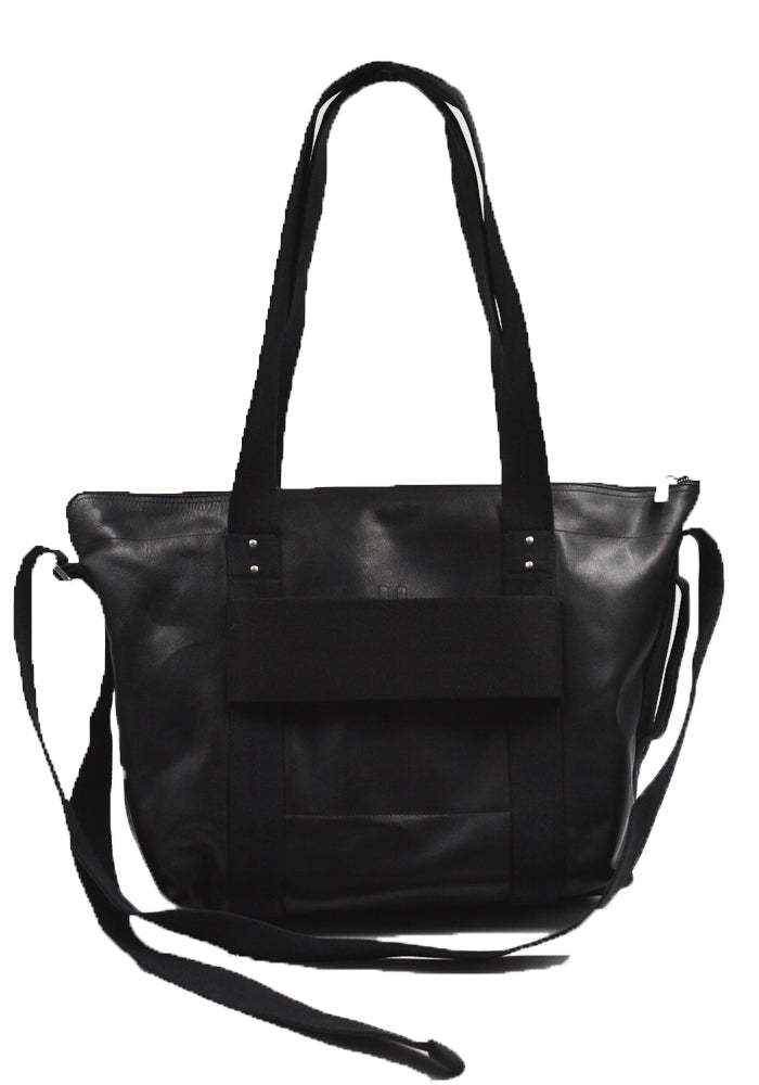 RICK OWENS MEN TROLLEY LEATHER BAG BLACK SS24 | DOSHABURI Online Shop