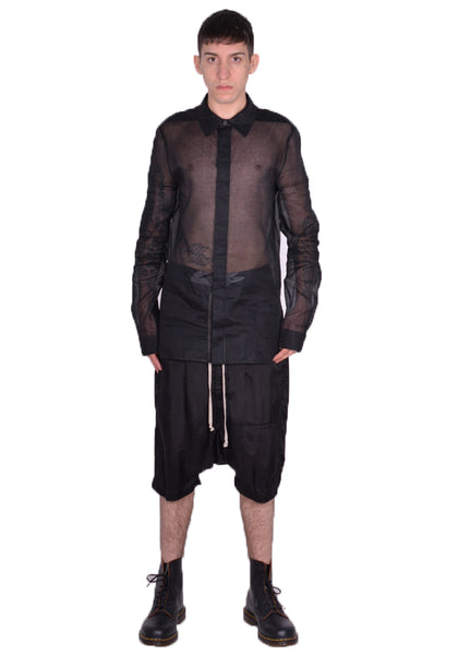 RICK OWENS MEN RU01D3299 OR 09 OFFICE SHIRT BLACK SS24 | DOSHABURI Online Shop