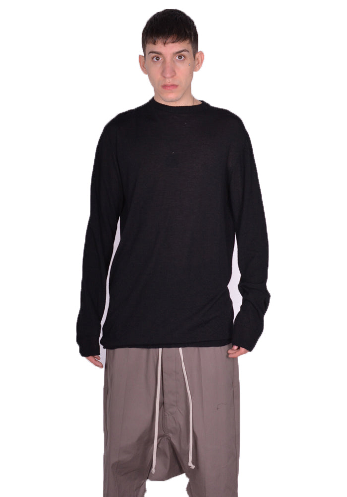 RICK OWENS MEN RU01D3627 WS CASHEMERE ROUND NECK KNIT SWEATER SS24 | DOSHABURI Online Shop