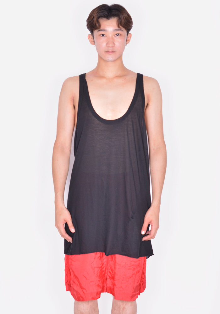 RICK OWENS MEN RR01D3101 UC 09 FOG TANKTOP BLACK SS24 | DOSHABURI Online Shop