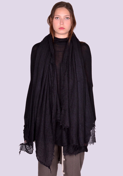 RICK OWENS RP02D3460 FOLLO SCARF BLACK FW24 | DOSHABURI Online Shop