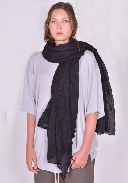 RICK OWENS RP02D3460 FOLLO SCARF BLACK FW24 | DOSHABURI Online Shop