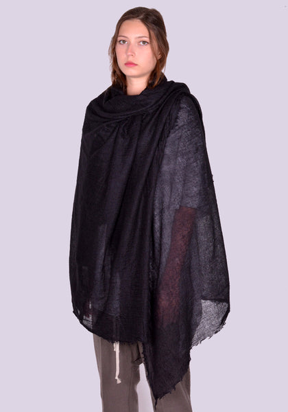 RICK OWENS RP02D3460 FOLLO SCARF BLACK FW24 | DOSHABURI Online Shop