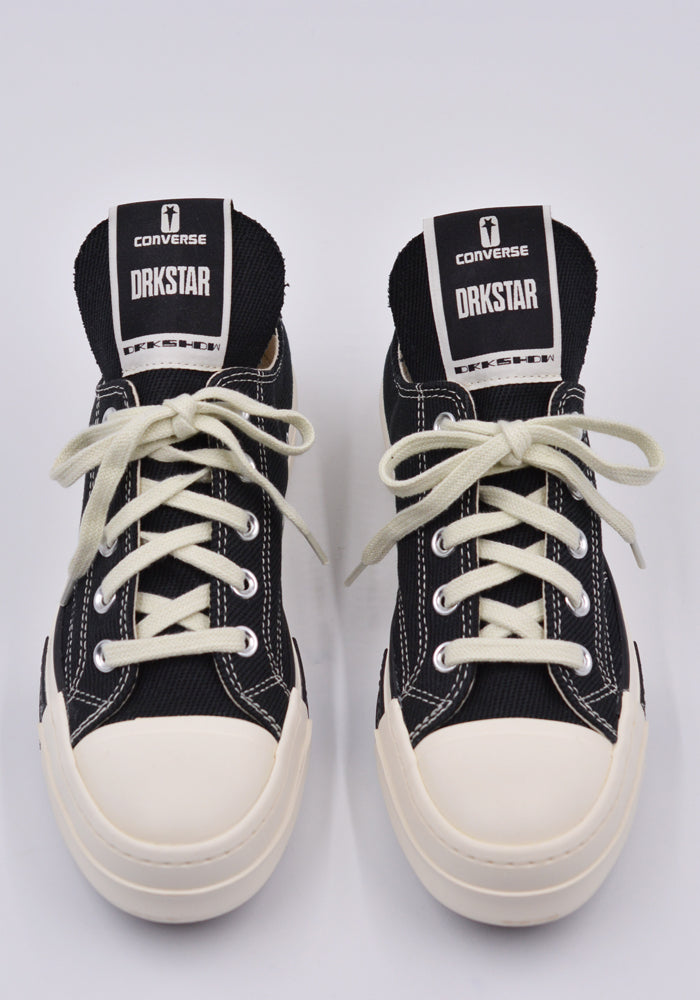 RICK OWENS DRKSHDW x CONVERSE DC02AX727 DRKSTAR OX SNEAKERS BLACK FW21 –  DOSHABURI