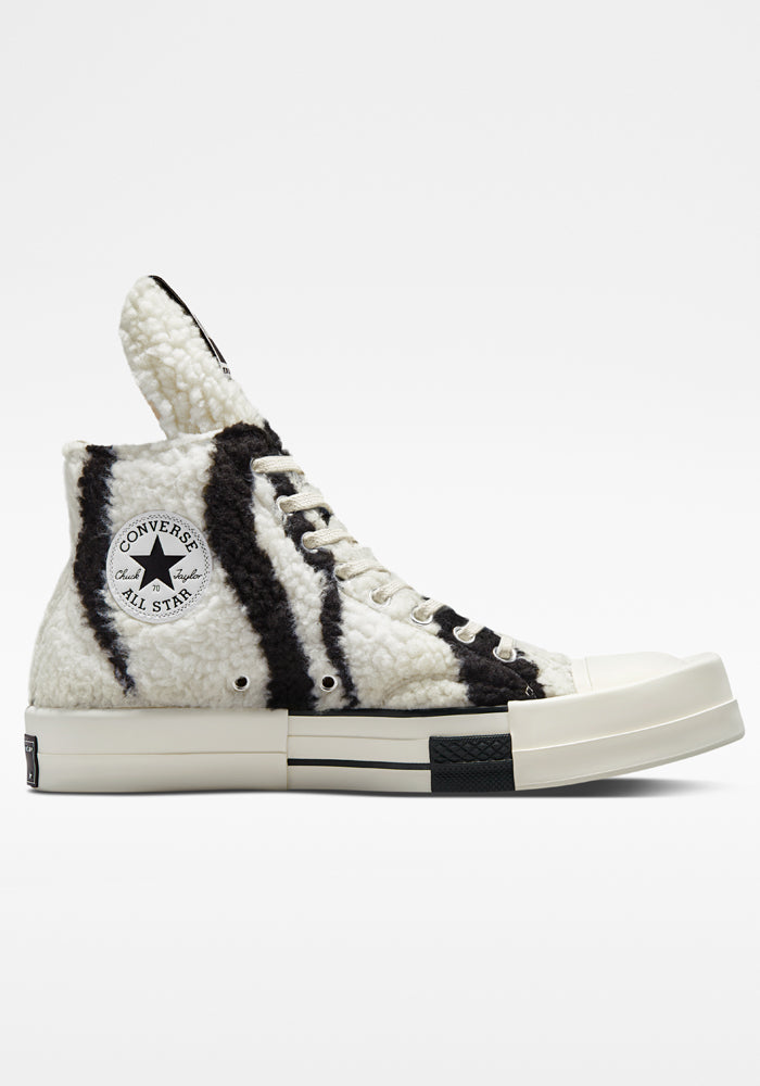 RICK OWENS DRKSHDW x CONVERSE DC02BX943 TURBODRK HI-CUT SNEAKERS PEARL/BLACK