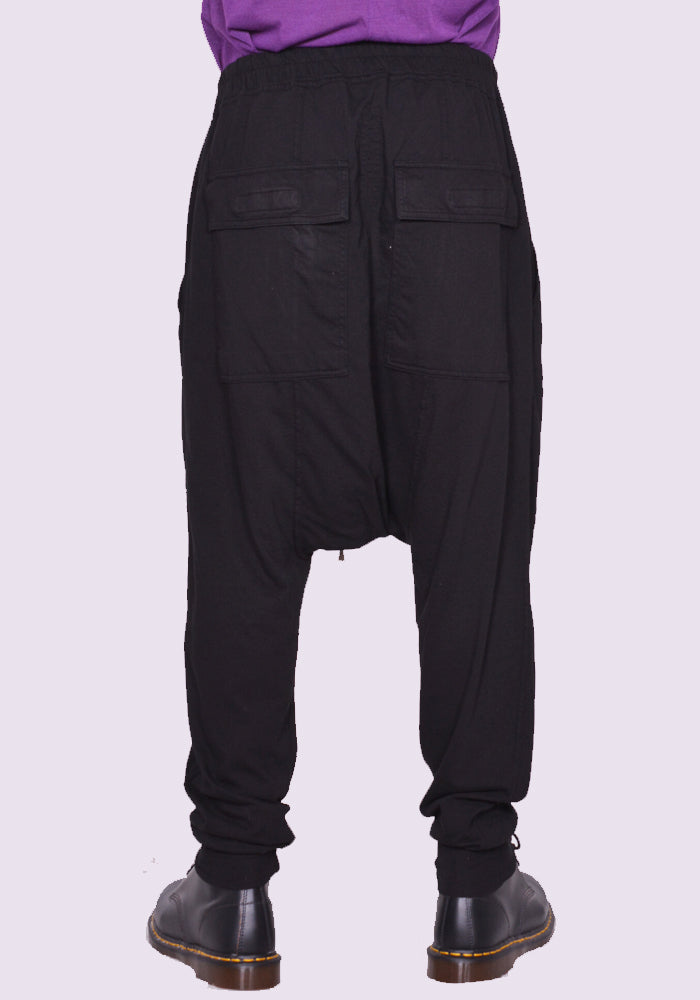 RICK OWENS DRKSHDW PRISONER DRAWSTRING PANTS BLACK SS23 | DOSHABURI