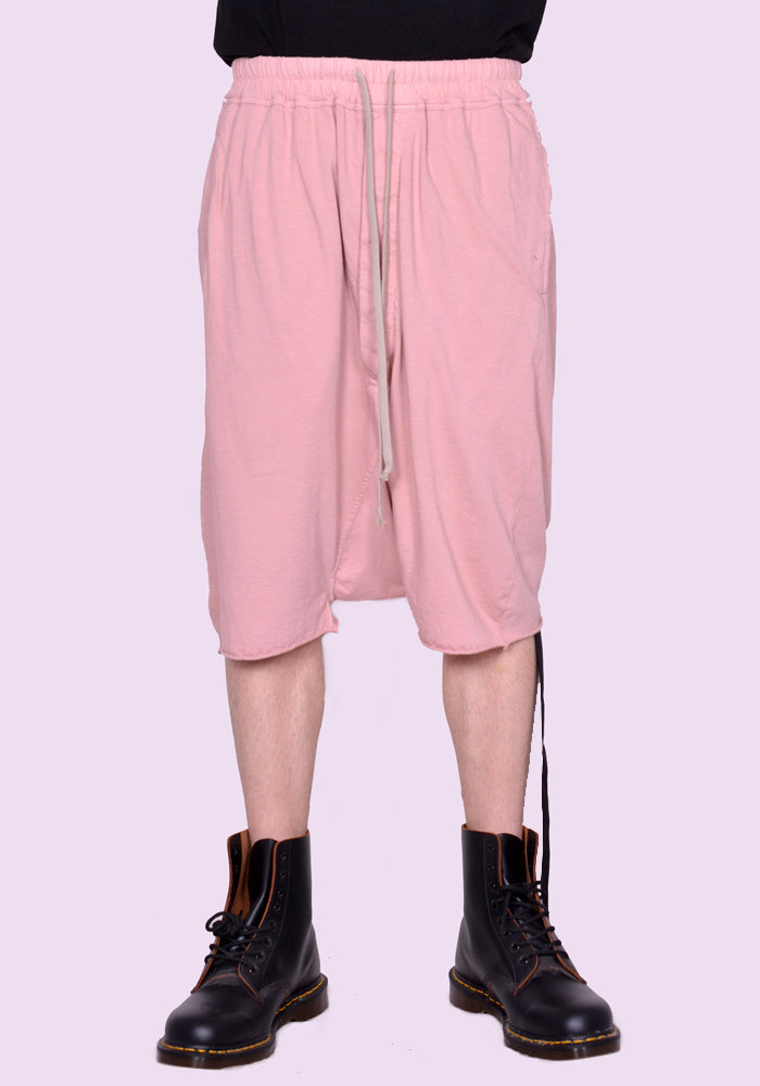 RICK OWENS DRKSHDW DU01C6380 RN DRAWSTRING PODS SHORTS FADED PINK