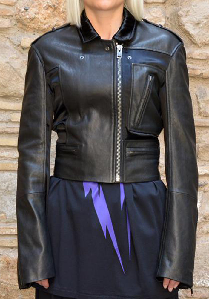 HAIDER ACKERMANN LEATHER JACKET MIZA BLACK | 50%OFF SALE | Doshaburi –  DOSHABURI