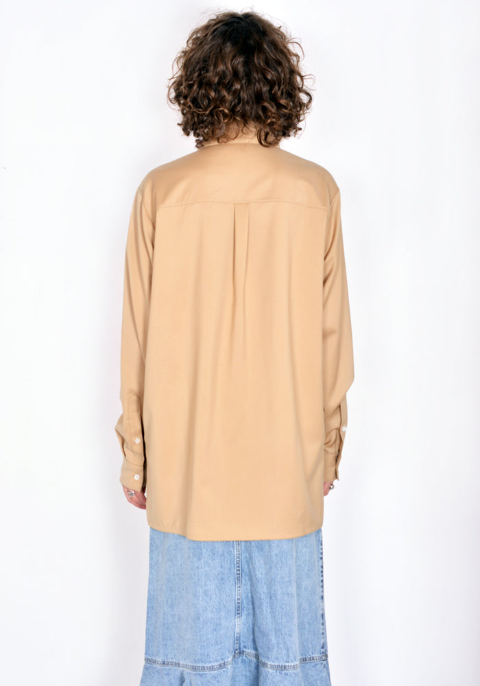 KWAIDAN EDITIONS FLUID WOOL SHIRT BEIGE FW21 | DOSHABURI Online Shop