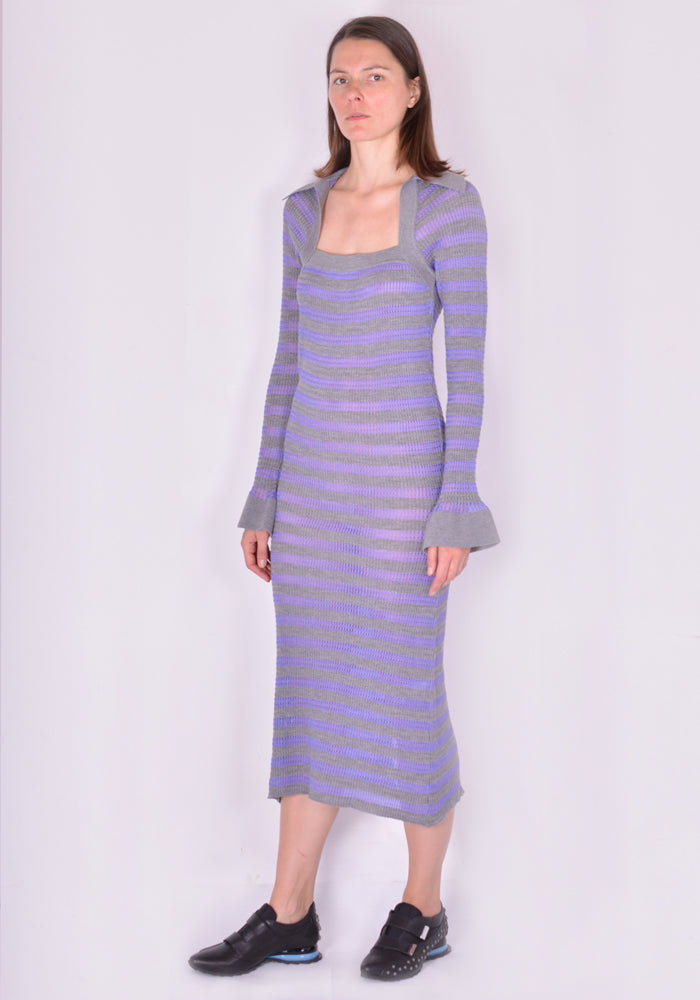 KIKO KOSTADINOV NINALEE KNIT DRESS AMETHYST STRIPE FW21 | DOSHABURI