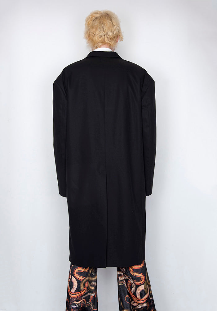 LU'U DAN MC002_FT 90'S FLUID TAILORING GANGSTER COAT BLACK