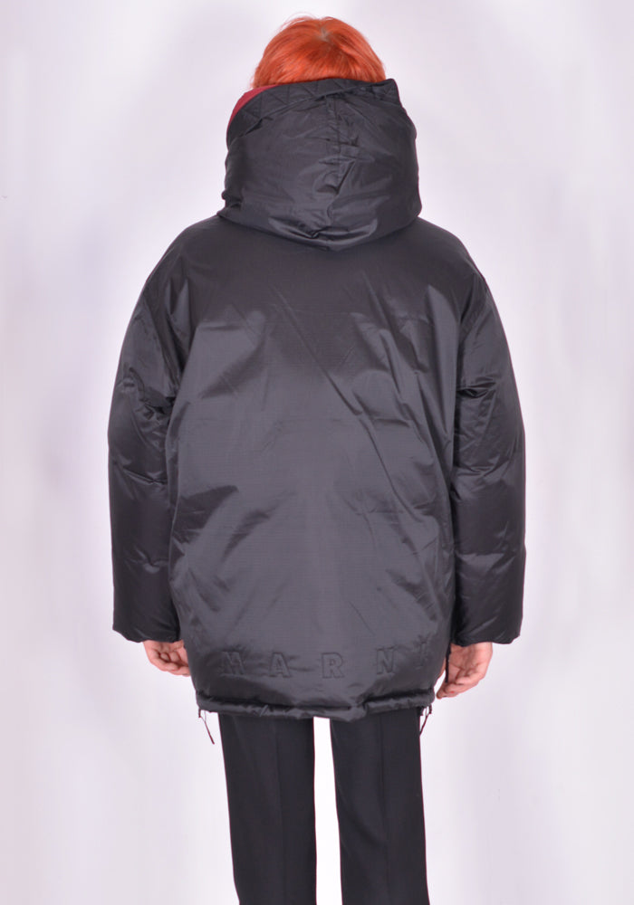 MARNI RIPSTOP NYLON DOWN JACKET BLACK FW21 50 OFF SALE DOSHABURI