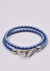 MARNI BRZB0017A0 BRAIDED LEATHER BRACELET BLUE/LIGHT BLUE SS22 | DOSHABURI Online Shop