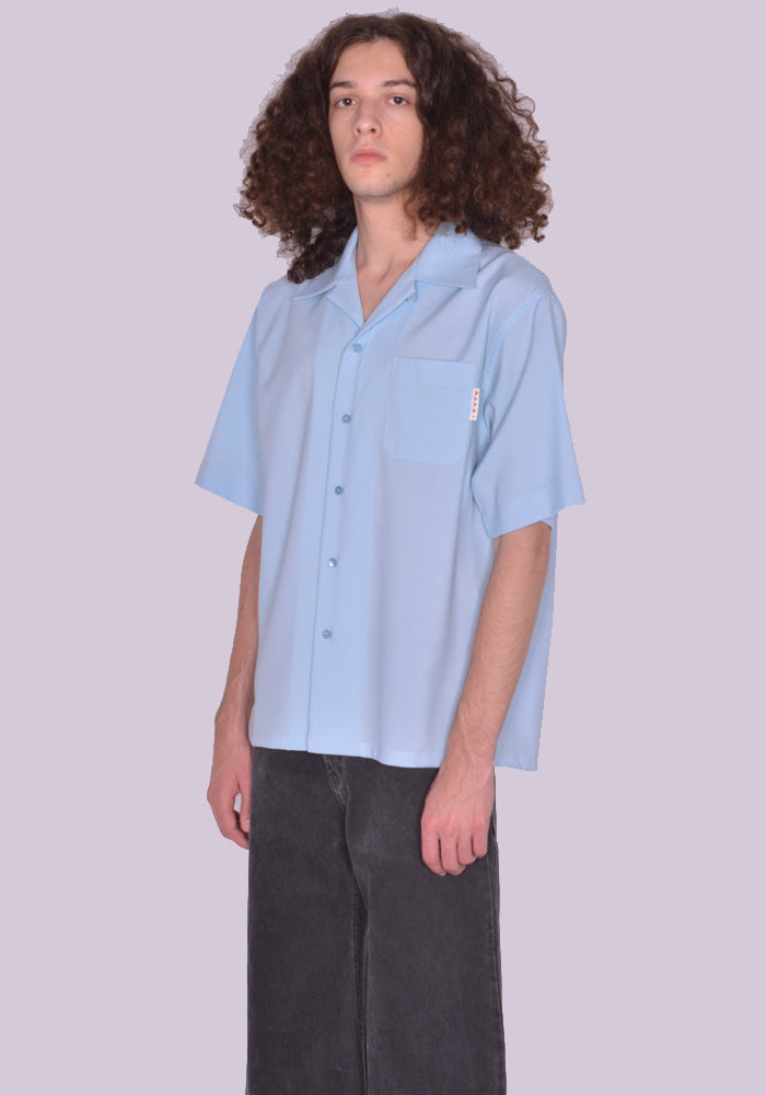 MARNI CUMU0213A0 TROPICAL WOOL BOWLING SHIRT LIGHT BLUE – DOSHABURI