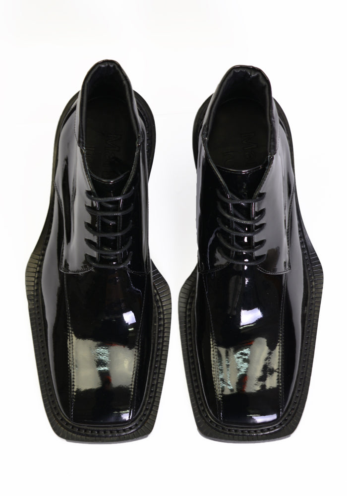Martine Rose square-toe leather boots - Black