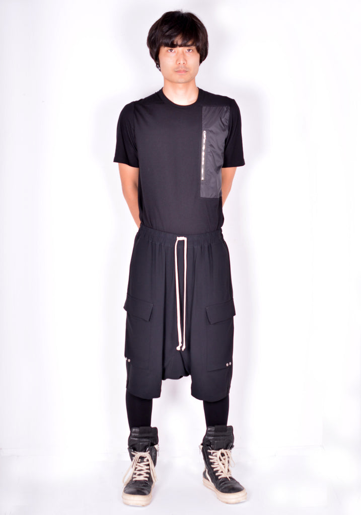 RICK OWENS RU02A5389 HY CARGO PODS SHORTS BLACK FW21 | DOSHABURI