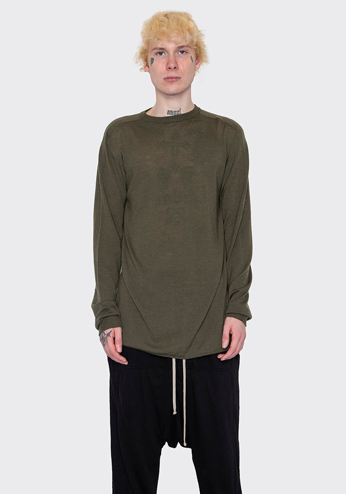 22FW rick owens OVERSIZED ROUND NECK カーキ | darantonia.com