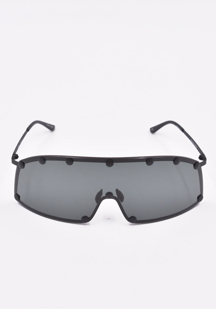 RICK OWENS MEN SHIELDING SUNGLASSES BLACK SS23 | DOSHABURI Online Shop