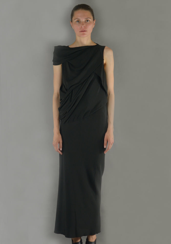 RICK OWENS RP19F5574 CC 09 KNOT DRESS BLACK