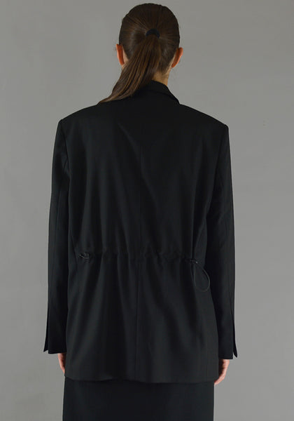 YUIKI SHIMOJI PATCHED BLAZER BLACK COCTEAU - DOSHABURI Shop